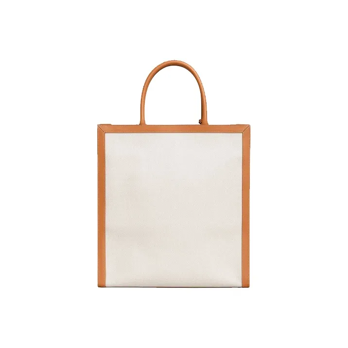 CELINE Cabas Canvas With Calfskin Canvas Bag Tote Bag Shopping Bag Trunk Bag Handbag Unisex Original & Tawny-2