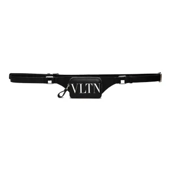 Valentino VLTN Cow Leather Fanny Pack Sling Bags Mini Unisex Black