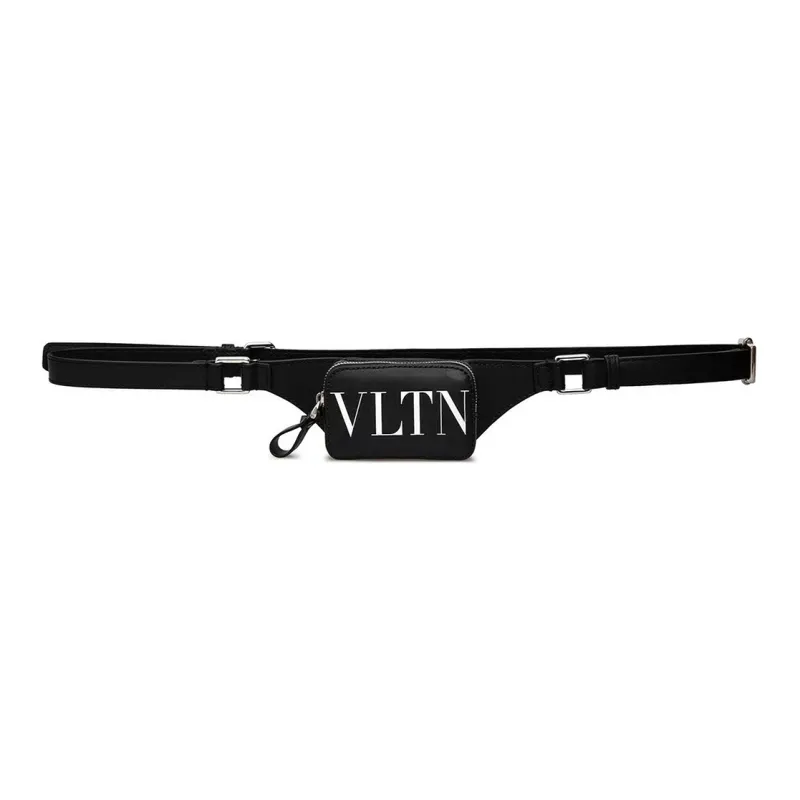Valentino VLTN Cow Leather Fanny Pack Sling Bags Mini Unisex Black-0