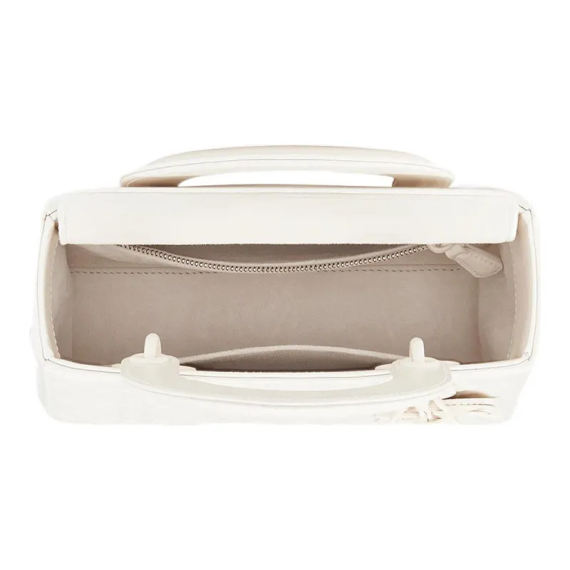 DIOR Lady Dior Cow Leather Lady Dior Bag, Shoulder Bag, Crossbody Bag, Handbag Women's Milk White-3