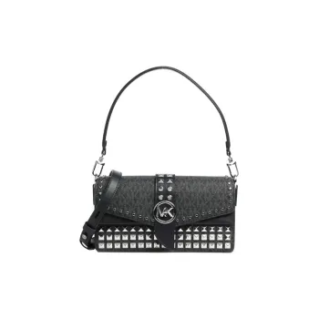 MICHAEL KORS Greenwich Leather Crossbody Bag, Shoulder Bag Women's Black