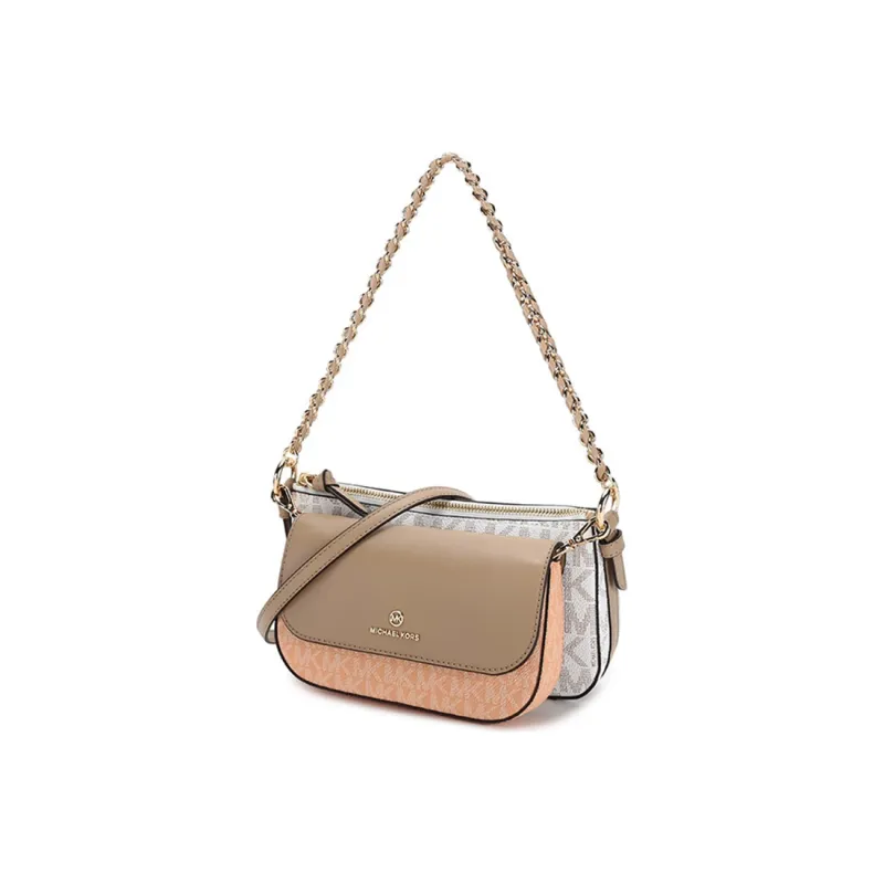 MICHAEL KORS Jet Set Charm Artificial Leather Crossbody Bag, Shoulder Bag Women's Cantaloupe White-1