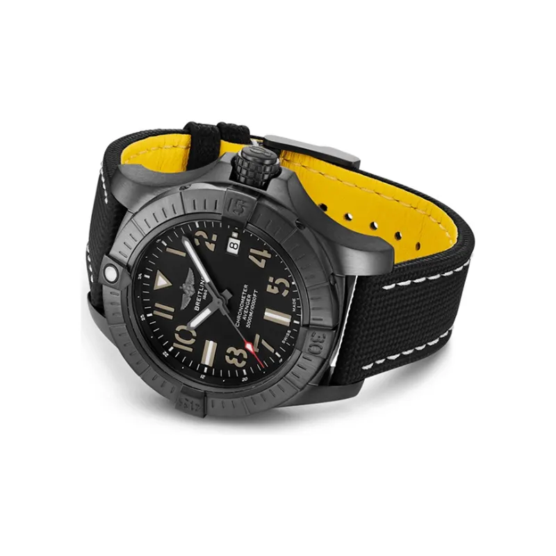 BREITLING Avenger Automatic Mechanical Movement Men's Watches Watch 45mm Black Dial Titanium Watch Case Cowhide Strap-1