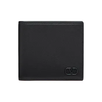 Valentino Cow Leather Wallet Men's Black