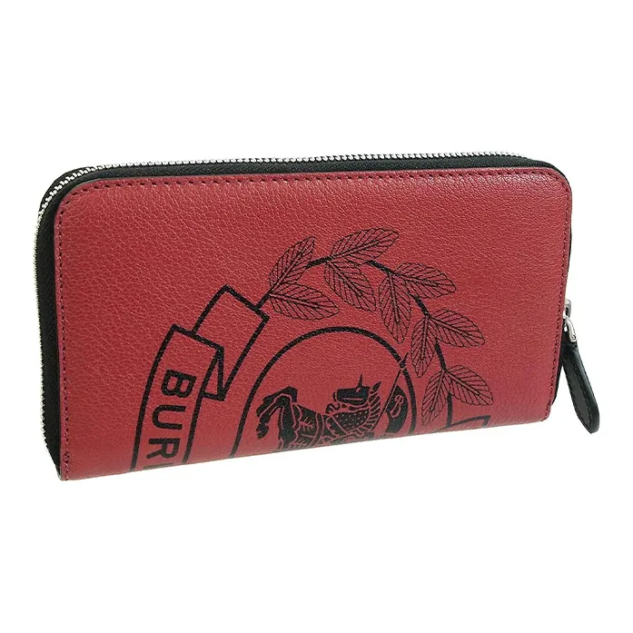 Burberry Sheepskin Wallet Unisex Red-2