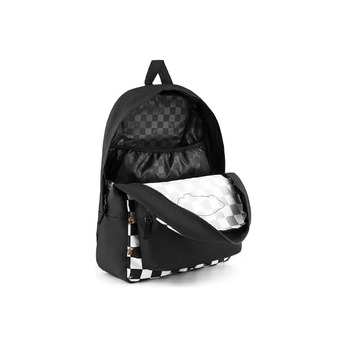 Vans Polyester Backpack Regular Unisex Black White Checkerboard-2