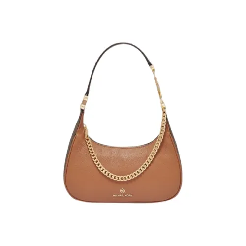 MICHAEL KORS Piper Leather Shoulder Bag Small Size Women's Acorn Brown & Dark Brown