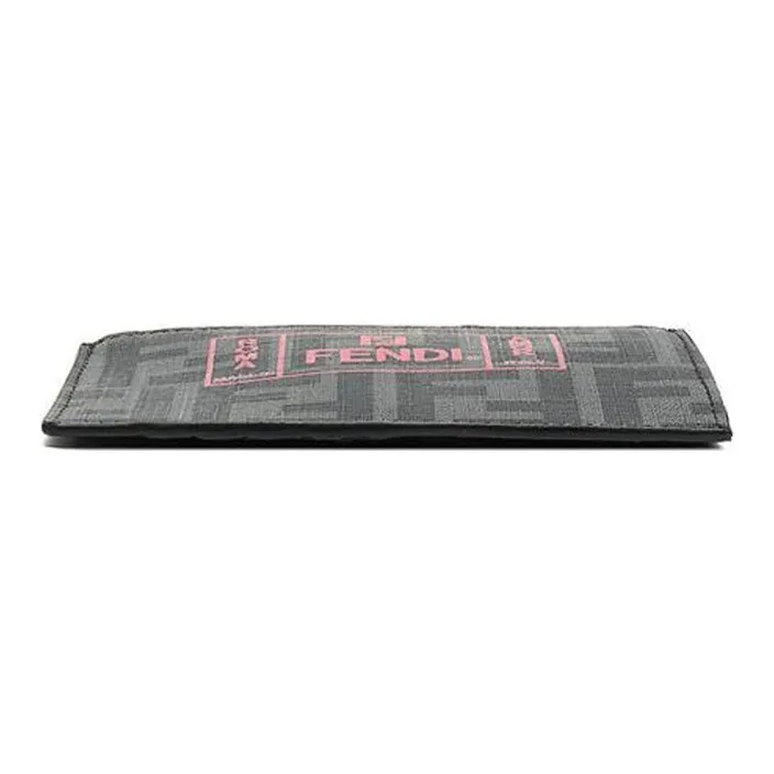 FENDI Polyester Card Holder Coin Purse Men's Black-3