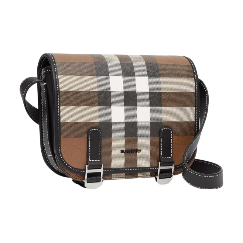 Burberry Cotton Shoulder Bag Unisex Brown-1
