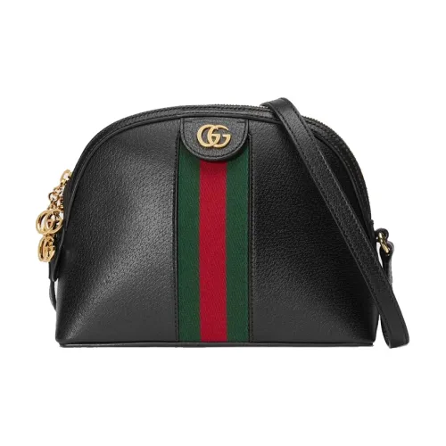 GUCCI Ophidia Leather Dome Bag, Portable Crossbody Bag, Shoulder Bag Women's Black