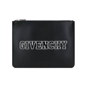 GIVENCHY Cow Leather Clutch With Coin Clip Large Size Men's Black