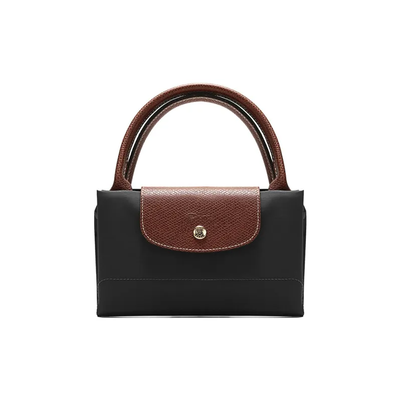 LONGCHAMP Le Foulonné Fabric Handbag Women's Dark Gray-5