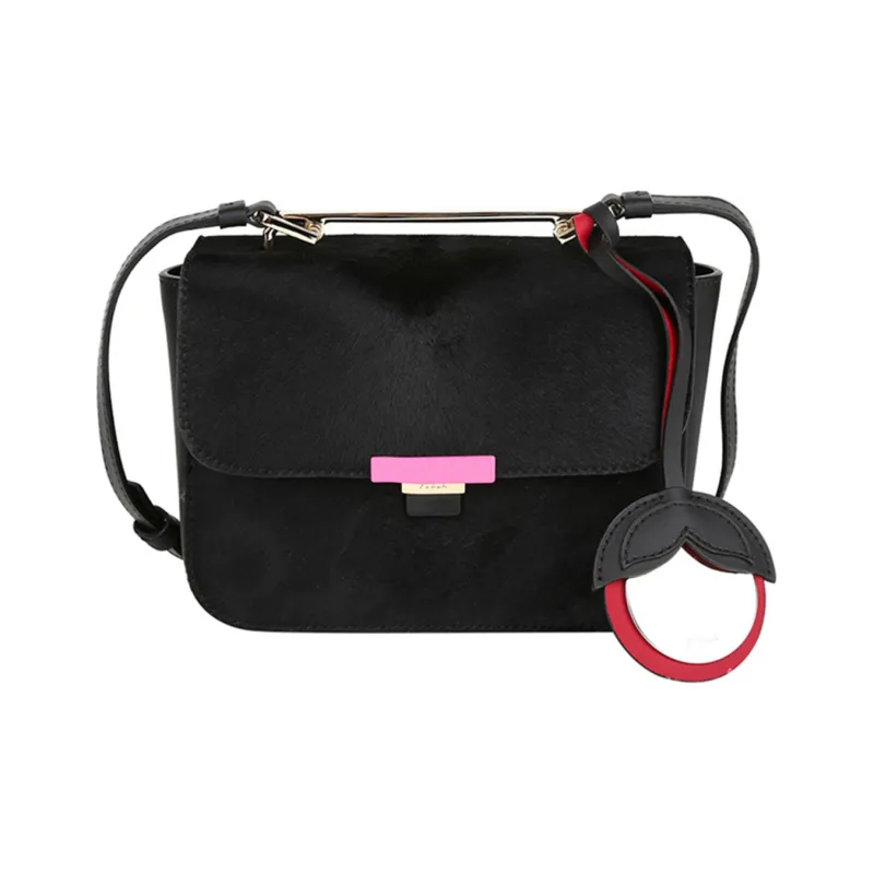 Furla Elisir Leather Shoulder Bag Crossbody Bag Mini Women's Black-0