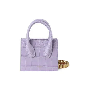 APEDE MOD Cow Leather Small Square Bag Poker Bag Handbag Mini Women's Purple