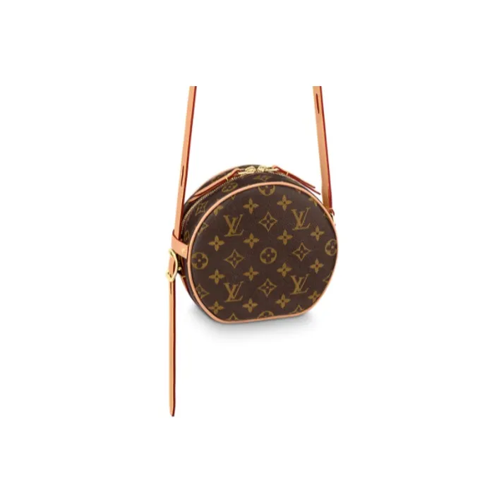 LOUIS VUITTON Cow Leather Canvas Handbag Shoulder Bags Women's Brown-3