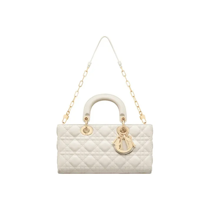 DIOR Lady D JOY Sheepskin Lady Dior Bag, Handbag, Shoulder Bag, Crossbody Bag, Handbag Women's White-4