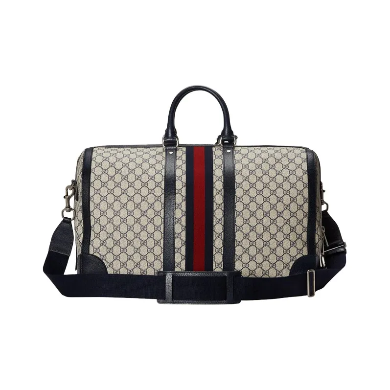 GUCCI Ophidia Canvas Patchwork Leather Travel Bags Shoulder Bag Crossbody Bag Handbag Men's Blue-3