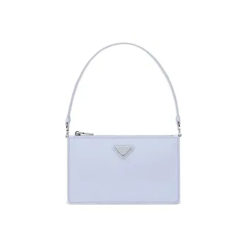 PRADA Leather Shoulder Bag, Handbag Mini Women's Cornflower Blue