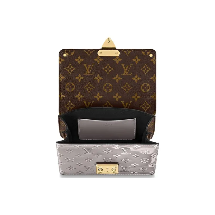 LOUIS VUITTON Embossed Patent Leather, Cow Leather Chain Bag, Crossbody Bag, Shoulder Bag Women's-3