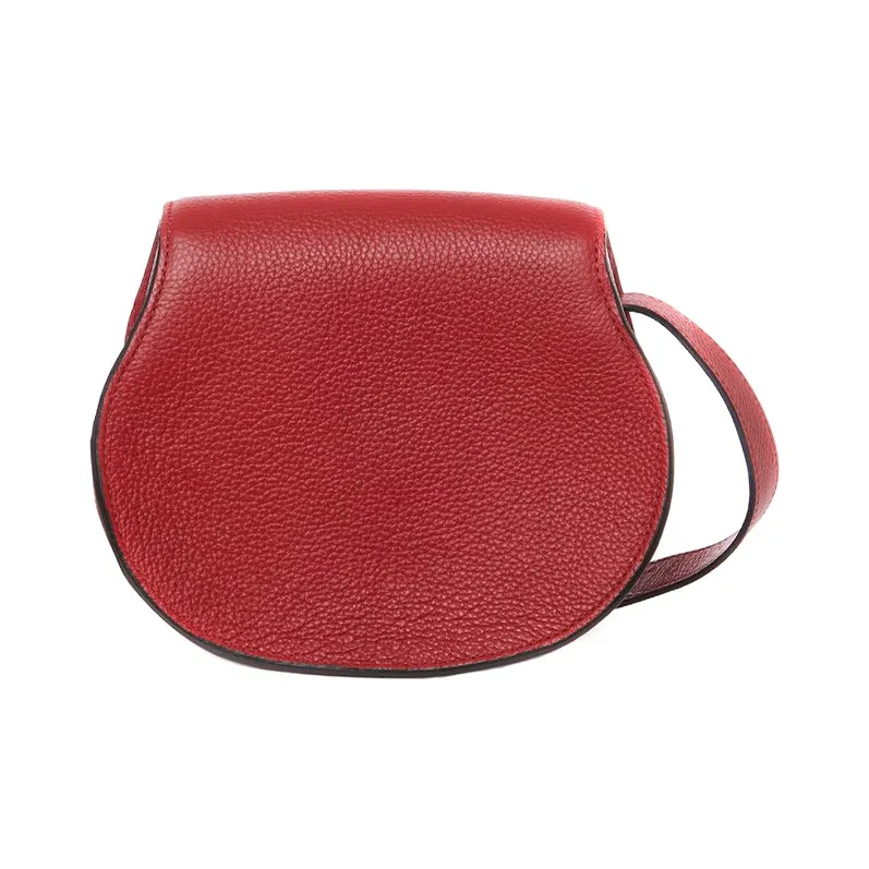 Chloe Marcie Grain Calfskin Saddle Bag, Crossbody Bag, Shoulder Bag Women's Red-2