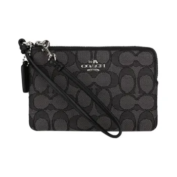 COACH Fabric Long Clutch Women's Black