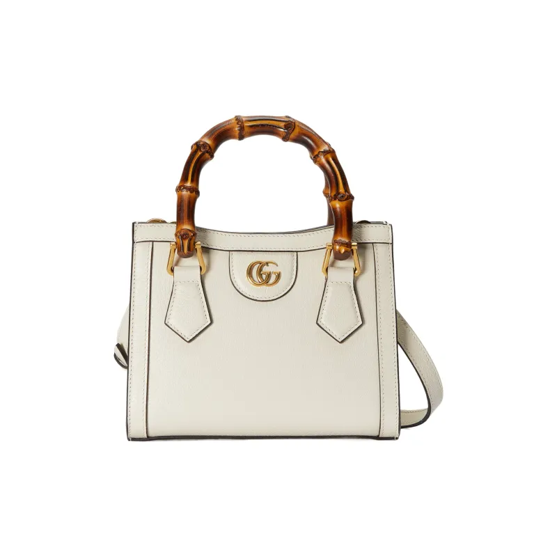 GUCCI Diana Leather Tote Bag, Shopping Bag, Handbag Mini Women's Ecru-7