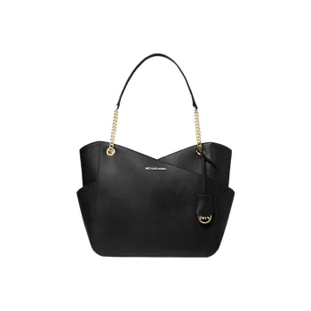 MICHAEL KORS Jet Set Leather Tote Bag Shopping Bag Commute Bag Handbag Large Size Women's Black
