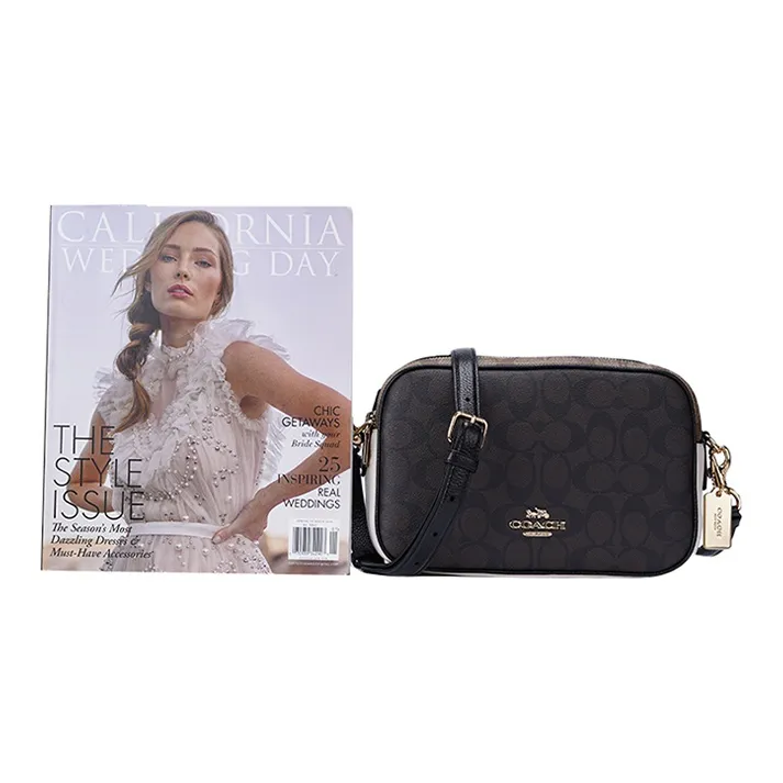 COACH PVC Shoulder Bag Women's Dark Brown Multicolor-3