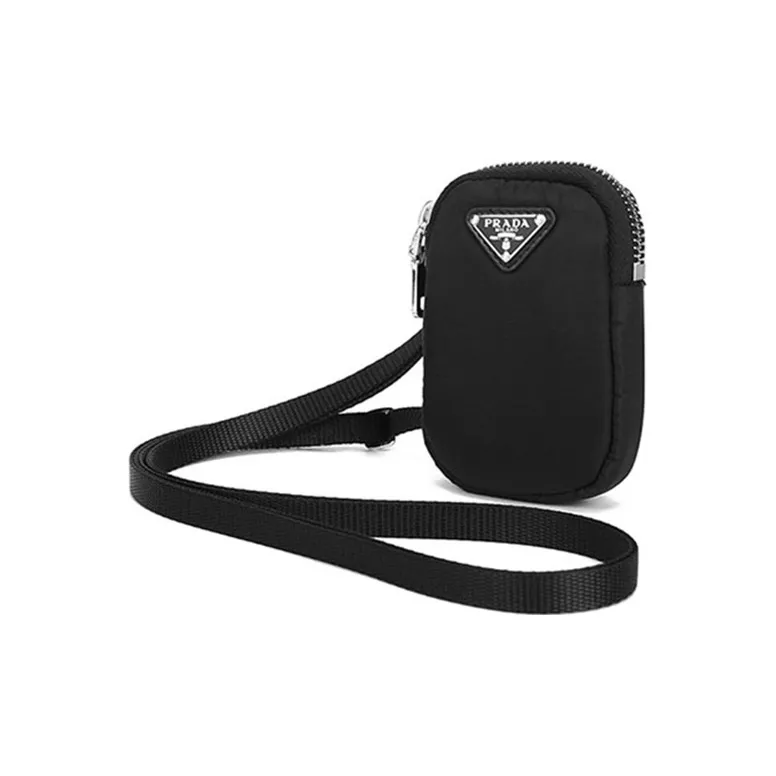 PRADA Re Nylon Fabric Wrist Bag, Coin Purse, Crossbody Bag, Shoulder Bag Women's Black-1