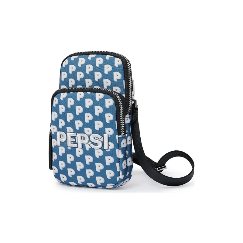 Pepsi Nylon Fabric Cell Phone Pouch Crossbody Bags Regular Unisex Marine Blue-1