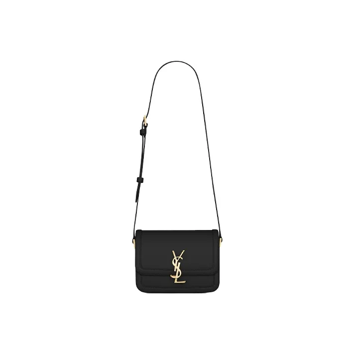 SAINT LAURENT SOLFERINO Leather Tofu Bag, Shoulder Bag, Crossbody Bag Trumpets Women's Black-1