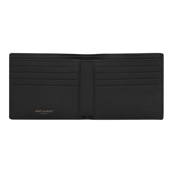 SAINT LAURENT Cow Leather Wallet Men's Black-3