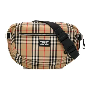 Burberry Cannon Belt Bag Vintage Check Large Beige