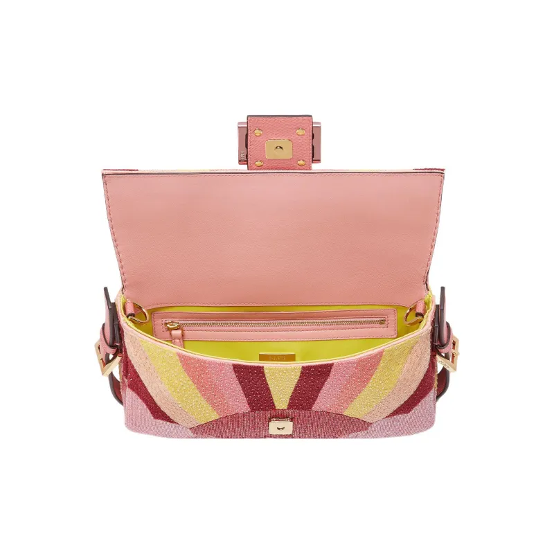 FENDI Baguette Satin Shoulder Bag, Handbag Medium Size Women's-3