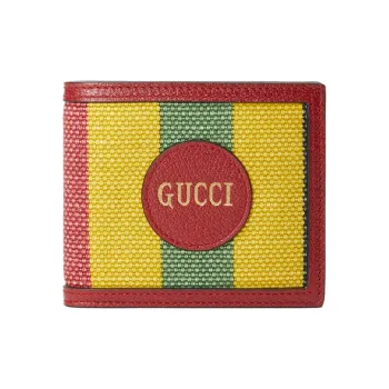 GUCCI Baiadera Canvas With Leather Wallet Unisex Red/multicolored