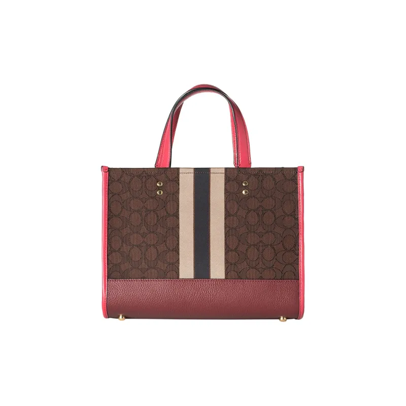 COACH Dempsey Canvas With Leather Canvas Bag Tote Bag Shopping Bag Shoulder Bag Handbag Women's Brown Monogram-2