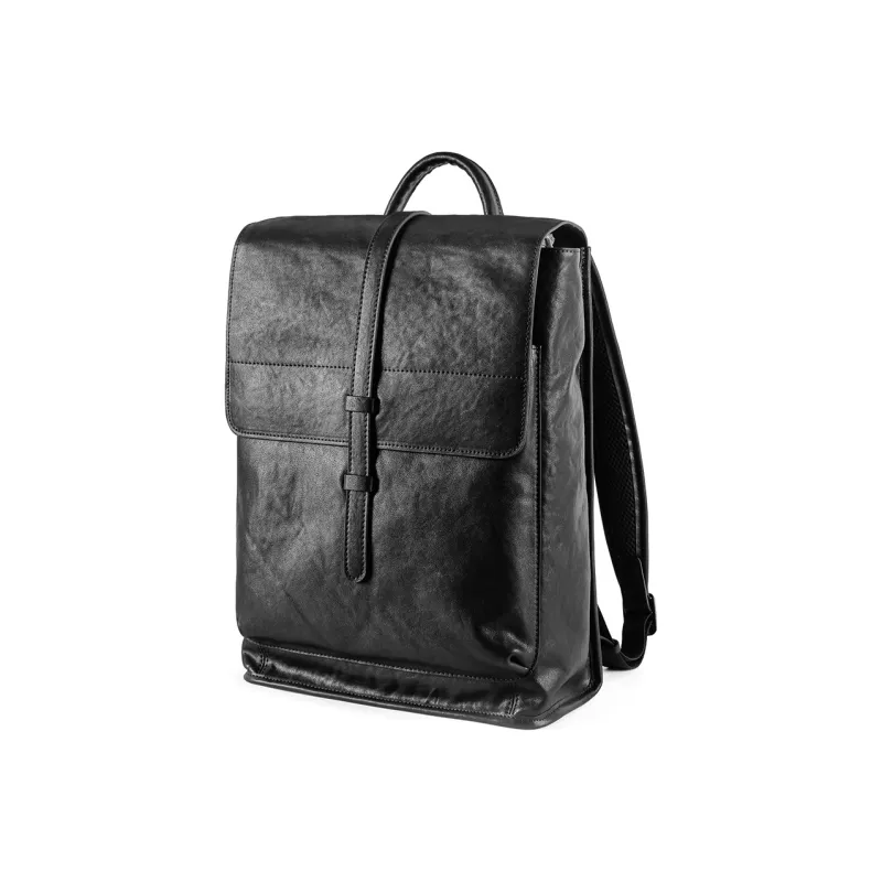 Ace Paul Top Grain Cow Leather Genuine Leather Large Capacity Laptop Backpack Regular Unisex Black-1
