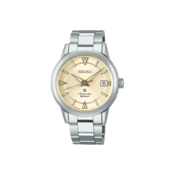 SEIKO Prospe Collection Automatic Mechanical Movement Stainless Steel Strap Watch Unisex Gold Dial SPB241