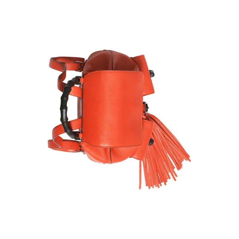 GUCCI Leather Backpack Women's Orange-3