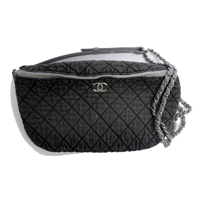 CHANEL Denim Fanny Pack Women's Dark Gray-0