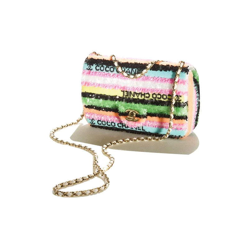 CHANEL 22SS Metal One Shoulder Handbag, Crossbody Bag Mini Women's Multicolor-1
