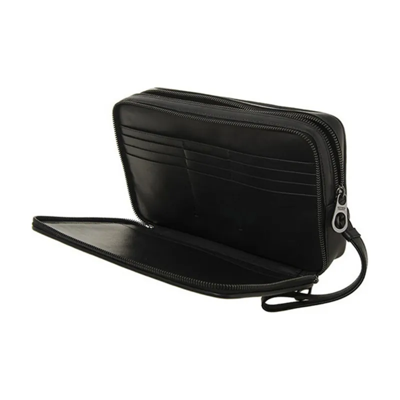 Bottega Veneta Cow Leather Wallets Clutches Men's Black-4