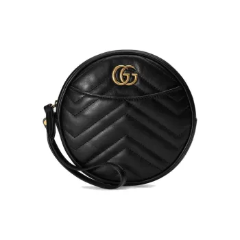 GUCCI GG Marmont Leather Wallet Wrist Bag Clutch Women's Black
