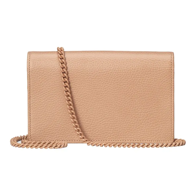 GUCCI Marmont Leather Wallet, Shoulder Bag, Crossbody Bag Women's Rose Beige/Milk Tea-3