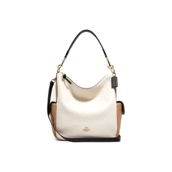 COACH Leather Bucket Bag Portable Crossbody Bag Shoulder Bag Women's Ecru