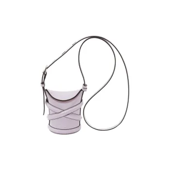 Alexander McQueen THE CURVE BAG Smooth Cow Leather Bucket Bag, Shoulder Bag, Crossbody Bag Mini Women's Lilac