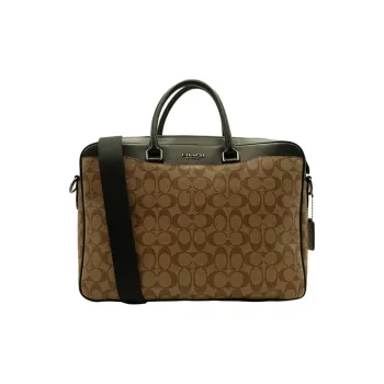 COACH Beckett Canvas With Leather Crossbody Handbags Large Size Men's Dark Khaki & Black