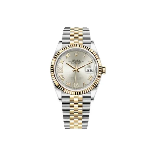ROLEX DATEJUST Collection Automatic Mechanical Movement Women's Watch 36mm Gold Dial Oystersteel Case Oystersteel Strap