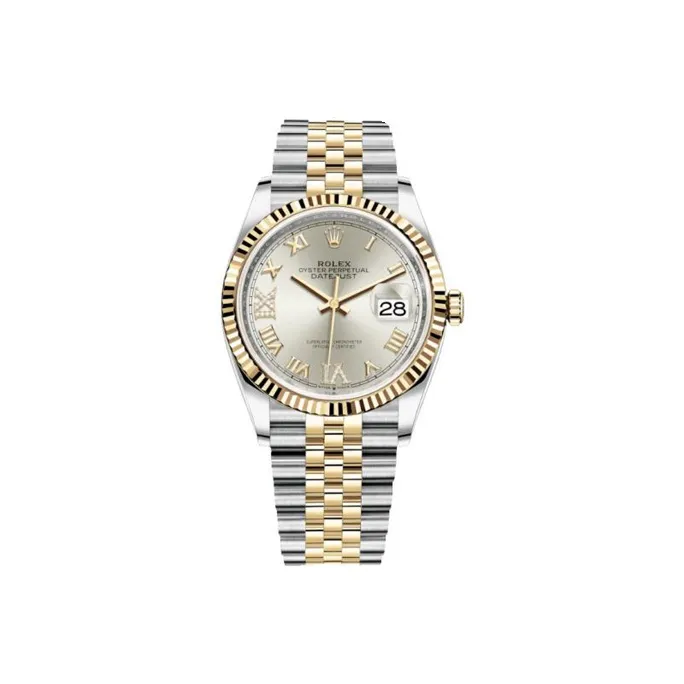 ROLEX DATEJUST Collection Automatic Mechanical Movement Women's Watch 36mm Gold Dial Oystersteel Case Oystersteel Strap-0
