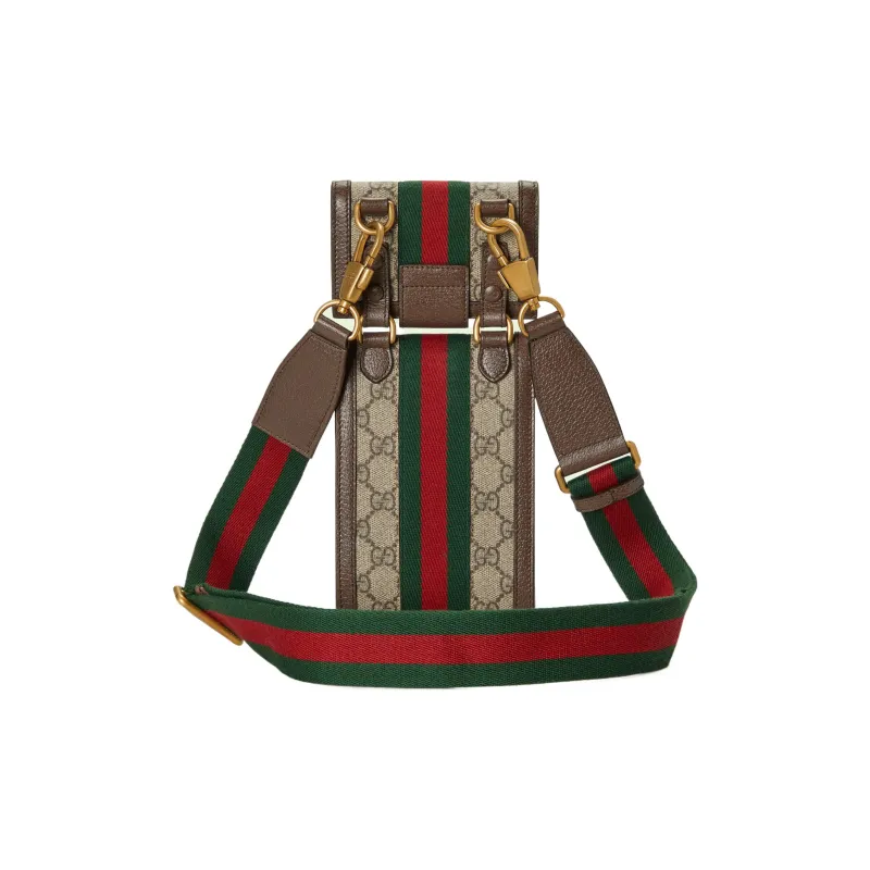 GUCCI Ophidia Canvas Combo Bag, Wallet, Card Holder, Cell Phone Pouch Trumpets Unisex Ebony-7
